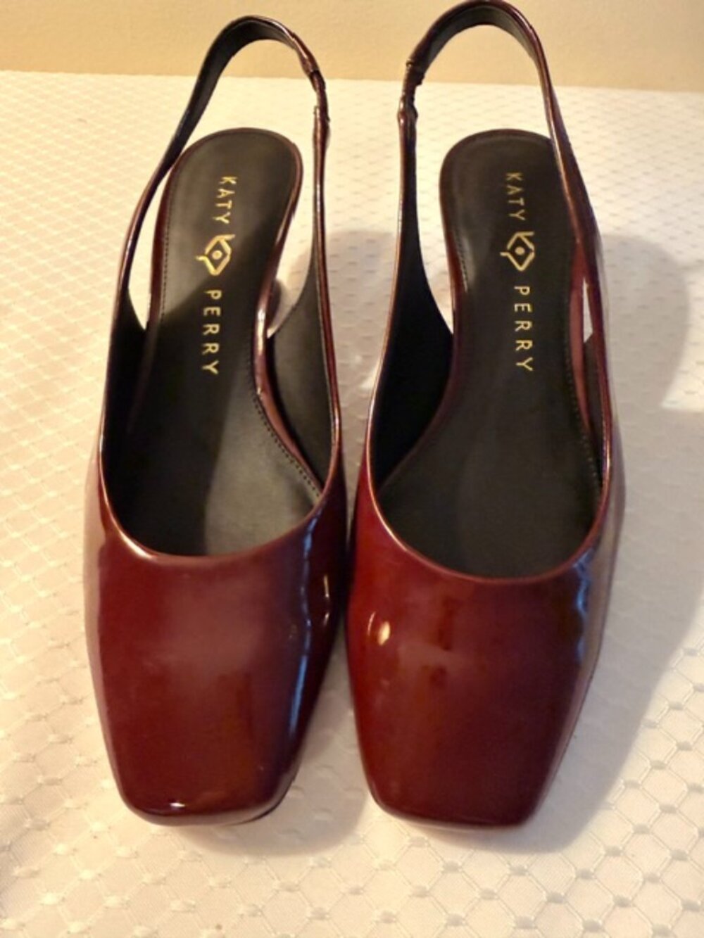 Katy Perry Burgundy Patent Slingback Heels Size 8